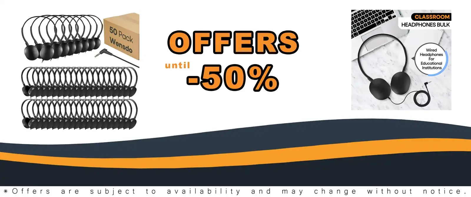 50 pack classroom headphones for students kids school
