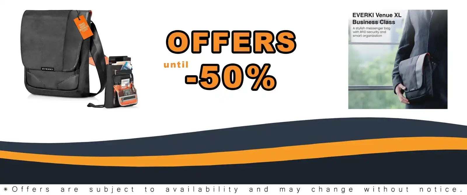 EVERKI Venue X-Large Premium Mini Messenger Bag Black